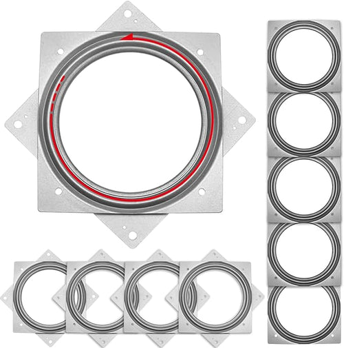 10 Pack Square Rotating Plate 500 lbs Capacity 6 Inch Lazy Susan Turntable Hardware Square Plate Bearings Swivel Plates for Serving Trays, 360° Chair, Cabinet, Craft Project by LOSYHU