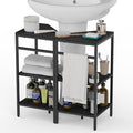 CADUKE Pedestal Sink Shelf, 2 Pack Under Sink Organizers and Storage, Black | 3-Tier Under Pedestal Sink Storage, Bathroom Under Vanity Storage Shelves, Corner Shelf Stand, For Kitchen, Living Room by CADUKE