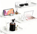 FAYYGYH 2 Pack Adhesive Floating Shelves, No Drill Small Floating Shelf | Wall Storage Damage-Free Wall Mounted Organizer for Bathroom, Kitchen, Bedroom & Office (White-4pcs) by FAYYGYH