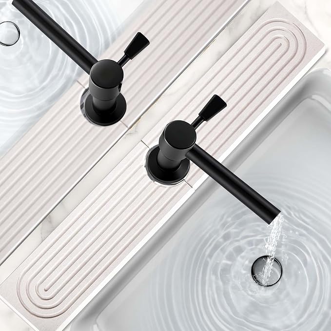 16 Inch Stone Faucet Mat for Kitchen Sink, White | Sink Splash Guard, Water Absorbing Stone Tray, Super Absorbent, Diatomite Drain Protector，for Kitchen Bathroom Counter by Unknown
