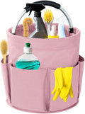 Cleaning Caddy with Handle, 17L Foldable Cleaning Supplies Organizer, Portable Storage Basket, Cleaning Supply Caddy, Multifunctional Cleaning Bucket Bag for Garden, Home, Kitchen (Pink) by Unknown