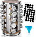 Rotating Spice Rack Organizer with Jars(20Pcs), Seasoning Organizer for Cabinet, Kitchen Spice Racks for Countertop, Revolving Stainless Steel Spice Organizer by dasaka