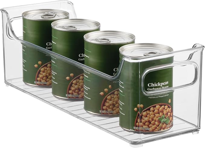 iDesign Stackable Plastic Pantry Bin with Handles, Clear | For Cabinets or Fridge, Made in USA by iDesign