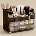 UFORU Makeup Organizer Countertop with 2 Large Drawers for Vanity Bathroom | Brush Holder, Large Capacity, Thickened Plastic, Compact Footprint, Space-Saving Design, Easy Clean, Ideal for Dorm Rooms by UFORU