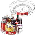 Optish 2 Pack Lazy Susan Organizer for Cabinet, Non-Skid, 9.5" 10.7" | Fridge Organizer and Storage, Rotating Spice Organizer, for Pantry, Kitchen, Table Top, Countertop, Easy Access, Load 15 lbs by Optish