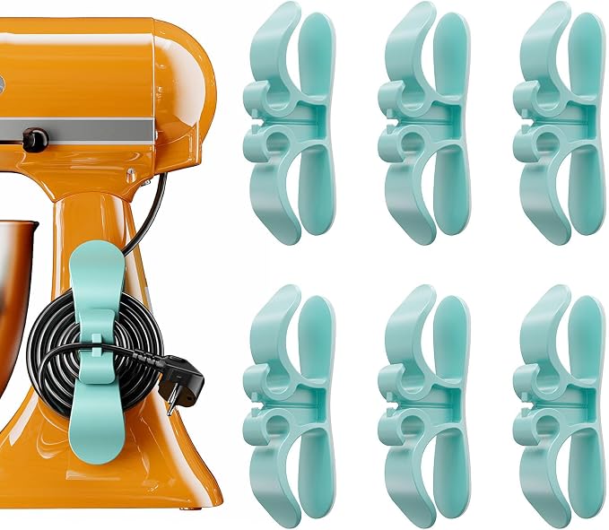 6 PCS Cord Organizer for Appliances, Upgraded Kitchen Appliance Cord Organizer Stick On Appliance Wire Organizer Wire Wrap for Kitchen Appliances Mixers, Coffee Maker, Pressure Cooker, Air Flyer by Searuodio