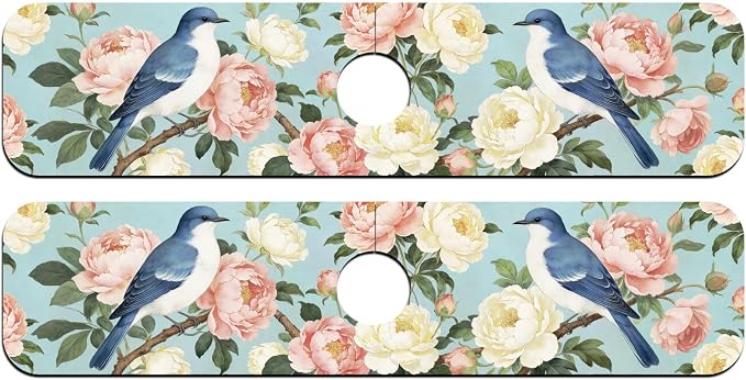 2 Pcs Kitchen Sink Splash Guard Faucet Mat Bluebird Faucet Mat for Sinks Peony Pattern Absorbing Drying Mats for Kitchen Bathroom, 23.6x5.5inch - Image 8