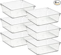 Ravinte 6 Pack Drawer Organizer, 6" x 6" Plastic Storage Bins | Acrylic Tray Design, Non-Slip Pads, For Makeup, Jewelry, Kitchen Utensils, Bathroom, Office Storage by Ravinte