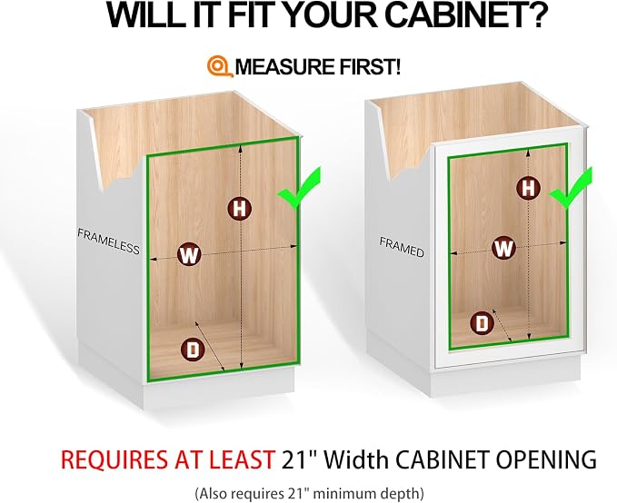 Pull Out Cabinet Organizer 20" W x 21" D, Chrome | Slide Out Shelves for Kitchen Cabinet, 100 lbs Capacity, Smooth Ball-Bearing Glides, Heavy-Gauge Steel Wire, Fits 21" Opening - Image 4