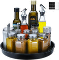 Amolliar Lazy Susan Organizer, 12" Metal Rotating Turntable Organizer Black | Lazy Susan for Cabinet Fridge, Pantry Organizer, Spice Rack Condiment Organizer for Kitchen, Countertop Bathroom Vanity Tray by Amolliar