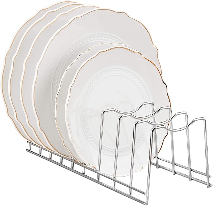 Pot Lid Organizer, Kitchen Pot Lid Rack Holder, Rest Cutting Board, Baking Sheet, Pots & Pans, Serving Trays, Stainless Steel (Silver, 2) - Image 3