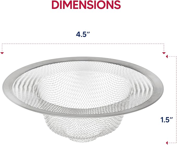 HIC Kitchen Mesh Sink Strainer, 18/8 Stainless Steel, 4.5-Inches - Image 6
