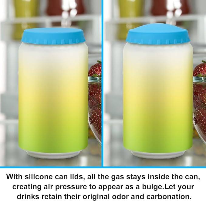 Silicone Soda Can Cover Lids, 12 Pack Reusable Soda Can Lids Beer Can Covers Pop Can Covers, BPA Free Silicone Can Cover, Stopper and Protector for Beer, Beverage, Juice, Fits Standard Cans - Image 5