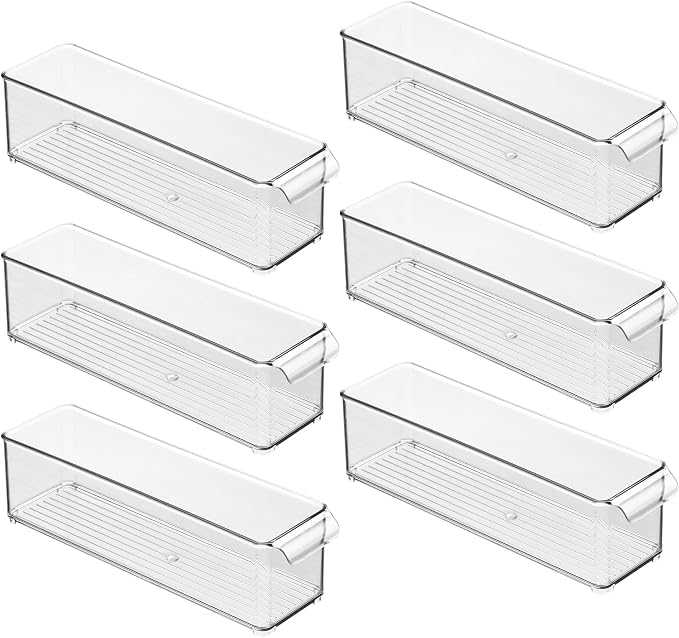 iDesign Stackable Fridge Storage Bin with Handle, Set of 6, Clear | Ideal for Fridge and Freezer, Made in USA - Image 9