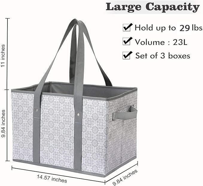 Reusable Grocery Bags 8 Pack, Foldable & Water Resistant Shopping Bags | Large Grocery Tote Bag Water Resistant Shopping Bags Foldable Grocery Bag for Clothes,Shoes and Picnic - Image 3