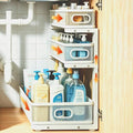 1 Pack 3 Tier Under Sink Organizer with Pull Out Drawer, Height Adjustable Heavy Duty Metal Under Cabinet Organizer, Smooth Sliding Storage Shelf for Kitchen, Bathroom Cabinet Organization, White by Unknown