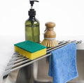Tomorotec Triangle Roll-Up Dish Drying Rack for Sink Corner Small Foldable Stainless Steel Over The Sink Multipurpose Kitchen Drainer Caddy Organizer Storage Space Saver Shelf Holder (Gray) | BPA-Free Food-Grade Silicone Edges Foldable Waterproof Rustp... by Tomorotec