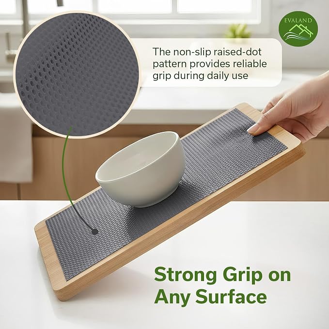 EVALAND Shelf Liner Cabinet Liner Non-Adhesive Drawer Liner 12 in x 33 FT | Non-Slip, Washable, Waterproof, Fridge Liners, Contact Paper, Shelf Liners for Cabinets, Kitchen, Refrigerator, Gray - Image 7