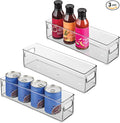 iDesign Stackable Fridge Bin with Handles, Set of 3, Clear | Ideal for Freezer or Pantry, Made in USA by iDesign