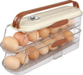 Egg Holder For Fridge, Container for Refrigerator, Single Column | With Lid And Handle, BPA-Free Detachable Tray, Timer Tracker, Automatic Rolling for Kitchen, Outdoor by Unknown