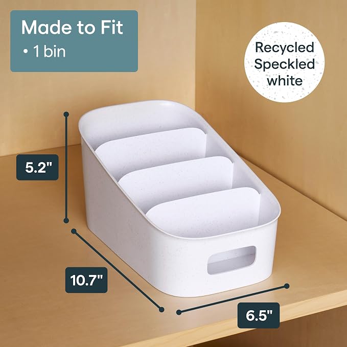 YouCopia ShelfBin Packet Organizer, 4-Tier Stairstep Raised Divided Bin, BPA-Free Storage Caddy for Kitchen Pantry and Cabinet Organization, Tea Bags, Medicine, and More - Image 5