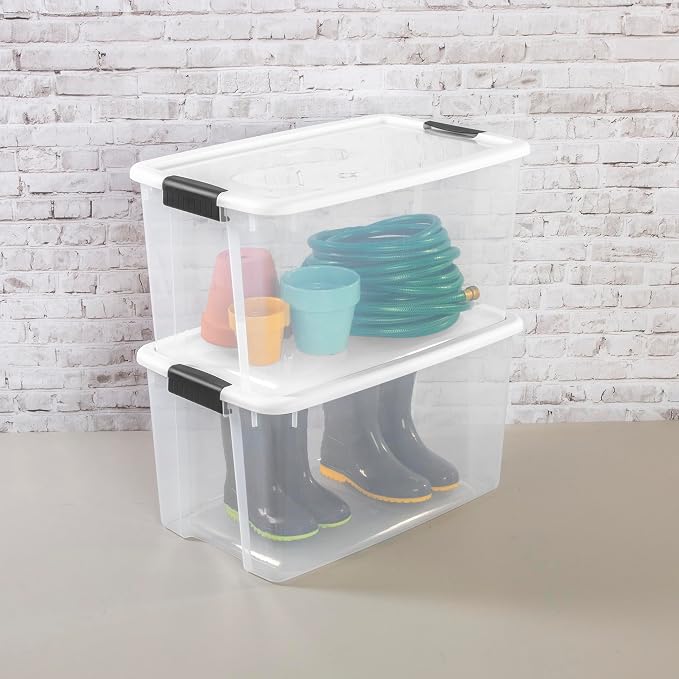 Sterilite 20-Pack Ultra Latching Box, Storage Bins with Lids, Clear Plastic, 70 Quart - Heavy-Duty Organizing Containers for Closet, Bathroom, and Office - Image 8