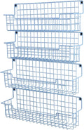 Spice Rack Wall Mount, 4 Pack Spice Organizer, Light Blue | Wire Spice Rack, Spice Storage Shelf, Space-Saving, For Kitchen Cabinet, Pantry Door, RV by AURIKAR