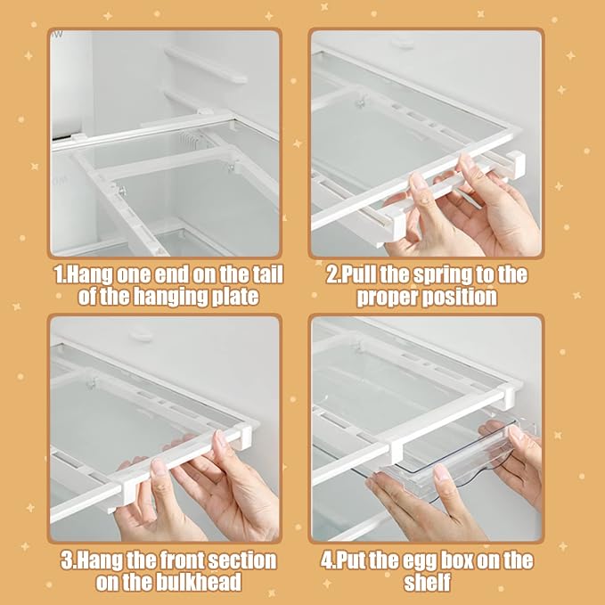 Egg Holder For Refrigerator，Mini Fridge Drawer Organizer Egg Storage Bin Clear Egg Tray Clear Plastic Storage Container - Image 3