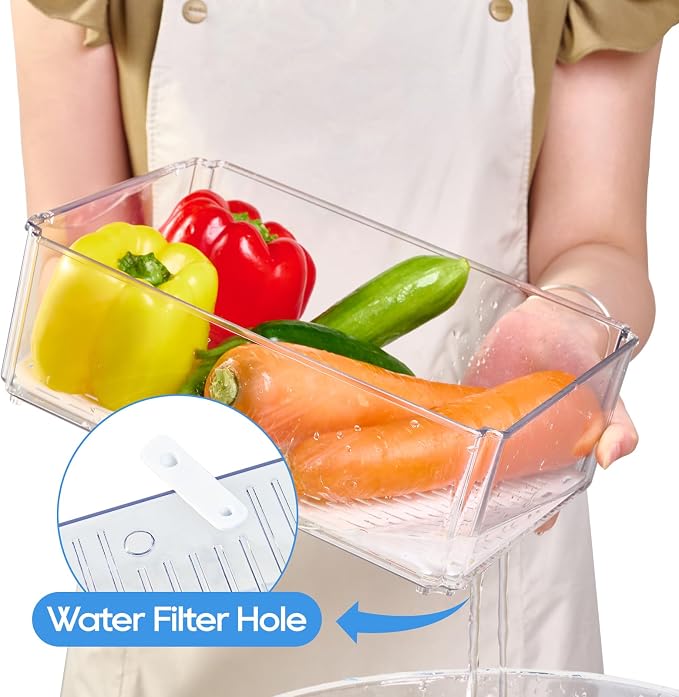 JollyPack Fridge Organizers, Refrigerator Organizer Bins with Lids, 14 Pack | BPA Free, Stackable Fruit Storage Containers, Great for Fridge, Vegetables, Food and Drinks - Image 5