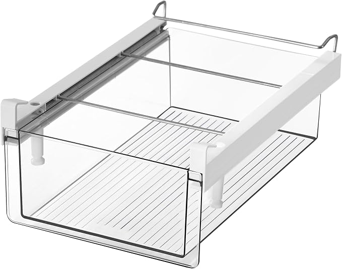 Large Fridge Drawer Organizer 14in-20in Upgradation Refrigerator Undershelf Drawer, Extra-Deep Storage Deli Meat, Cheese, Eggs, Fruit, Vegetable by BIINONE
