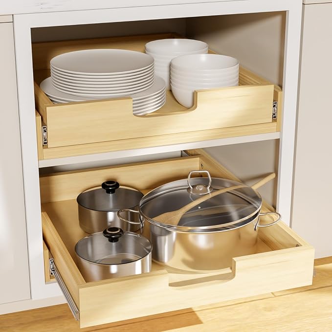 Pullout Cabinet Organizer, 14''W×21''D×3''H Slide Out Shelves for Kitchen Cabinets, Pull out Drawers for Kitchen Cabinets, Pantry, Bathroom, & Storage Organization - Image 6