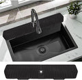 30 Inch Sink Splash Guard, Large Size Kitchen Sink Splash Guard, Longer Silicone Faucet Handle Drip Catcher Tray for Kitchen Countertop, Bathroom, Farmhouse (Black) by EORROE