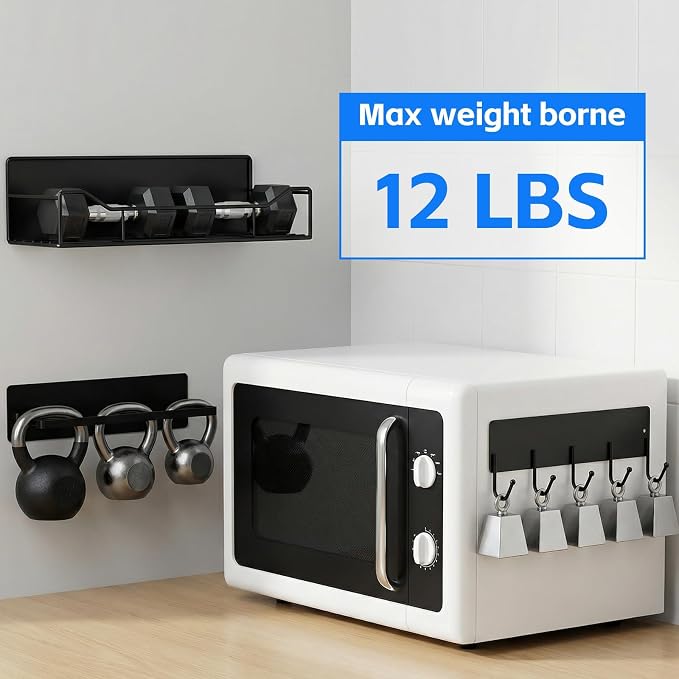 5 Pack Multifunctional Magnetic Shelves for Refrigerator Spice Rack & Washing Machine Organize (V style, Black) - Image 5
