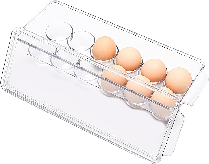 12 Eggs Holder for Refrigerator, Clear Egg Container for Fridge, Kitchen - Image 3