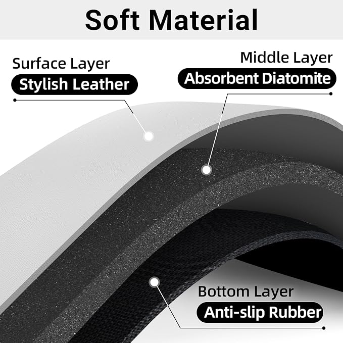 LOPNUR Cuttable Faucet Mat for Kitchen Sink, Long 29x5.5 Inch, Dark Grey | Super Absorbent & Fast Dry Diatomite Sink Splash Guard, 0.8-2.4 Inch Adjustable Faucet Hole, Cut to Fit Bathroom & RV Sinks - Image 7