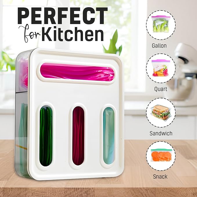 HIMUS Food Storage Bag Organizer - 4 in 1 Plastic Baggie Organizer for Drawer | Compatible with Sandwich, Snack, Gallon, Quart & Slider | Plastic Bag Organizers Kitchen Storage| Wall & Drawer Mount - Image 9