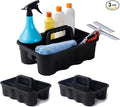 Matthew 3 Pack Large Plastic Tote Tool & Deluxe Supply Cleaning Caddy with Handle Portable Shower Basket Storage Caddy for Cleaning Products,Take-Out Drink,Bathrooms - Black by MATTHEWCLEANINGPRODUCTS