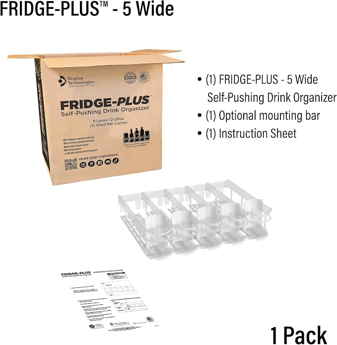Fridge-Plus Drink Organizer for Refrigerator Storage - Soda Can Dispenser and Soda Can Organizer Rack for Bar Fridge (Pack of 1) - Image 7