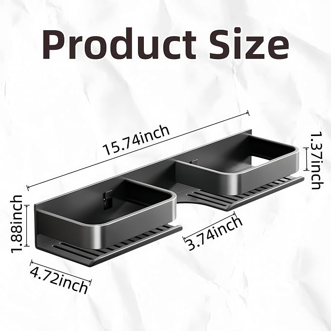 15.7 Inch Over the Sink Bathroom Shelf Organizer, No-Drill Countertop Caddy for Toiletries & Skincare, Rust-Proof Carbon Steel & Aluminum, Fits Most Faucets,（Off-White） - Image 2