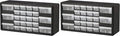 Akro-Mils 26-Drawer Plastic Drawer Storage Cabinet for Garage Organization, Bead Organizer, Building Bricks Storage, Teacher Toolbox, Makeup Organizer, 20-Inch W x 6-Inch D x 10-Inch H, 10126 Black by Akro-Mils