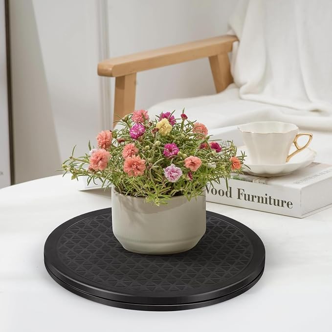 Lazy Susan 12 inch with Steel Ball Bearings Large Lazy Susan Turntable Rotating Swivel Stand for Flat Panel Monitors, TV's, Potted Plants, Stereo Speakers, Black - Image 6