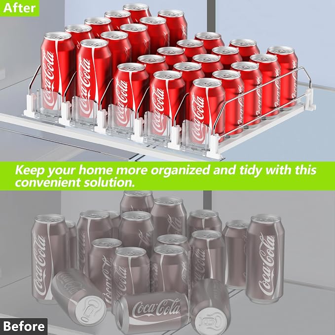 IBORING Drink Organizer for Fridge,Holds up to 15 Cans | Self Pushing Fridge Drink Organizer,Automatic Drink Dispenser for Fridge,Idea for fridge organizers and storage - Image 6