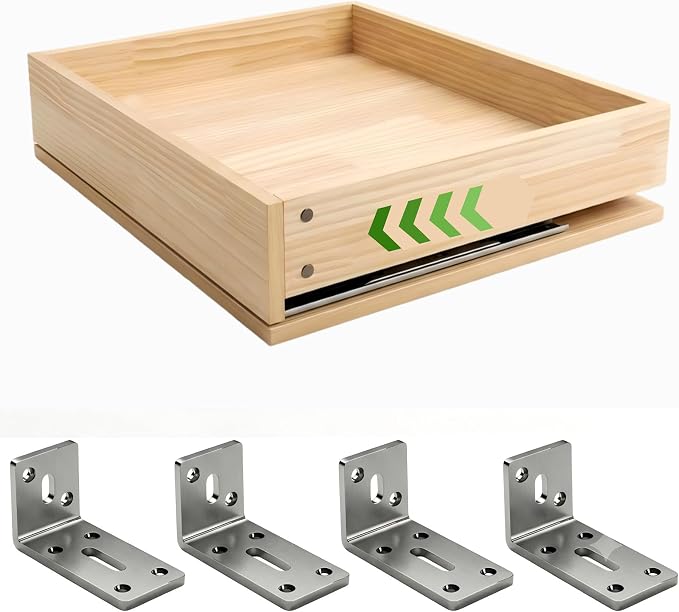 Pre-Assembled Pull Out Cabinet Drawer with L-Brackets No Shelf Required | All 3/4" Solid Wood Construction Soft Close Slide（26''W x 21''D） by Unknown
