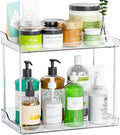 Clear Acrylic Bathroom Counter Organizers and Storage Tray, 2 Tier Makeup,Perfume,Skincare Organizer Shelf & Vanity Storage for Bedroom and Counter Top Spice Racks for Kitchen Corner,Rectangle by Yieach