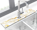 Kitchen Sink Splash Guard Faucet Mat Super Absorbent Fast Drying Mat Sink Gadgets Splash Guard Behind Faucet Drip Catcher for Kitchen (Marbling, 23.5x5.5in) by THIDEAPE