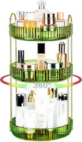 360 Rotating Makeup Organizer - Large Capacity Spinning Perfume & Cosmetic Skincare Holder for Vanity & Countertop (Gem Green, 3 Tier) by Niluks