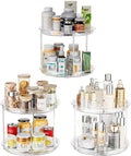 LAMU 2 Tier Lazy Susan Turntable Organizer for Cabinet, 9'' Rotating Spice Rack for Kitchen, Pantry, Countertop, Bathroom, Vanity, Under Sink, Medicine Cabinet Organizer, 3 Pack by YourHome-OrganizationHelper