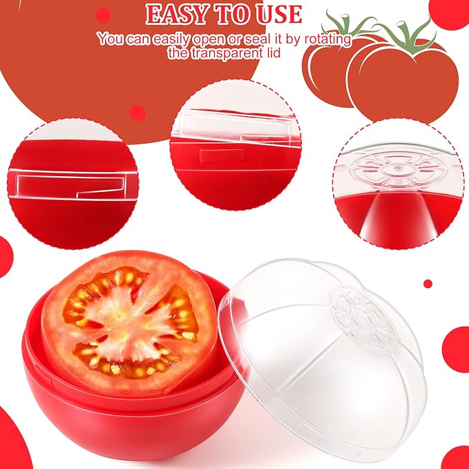 Vegetable and Fruit Storage Containers for Fridge, 3 Pieces BPA Free Reusable Food Saver - Tomato, Lemon, Onion Keeper Holder - Refrigerator Vegetable Crisper for Keeping Food Fresh Longer - Image 4