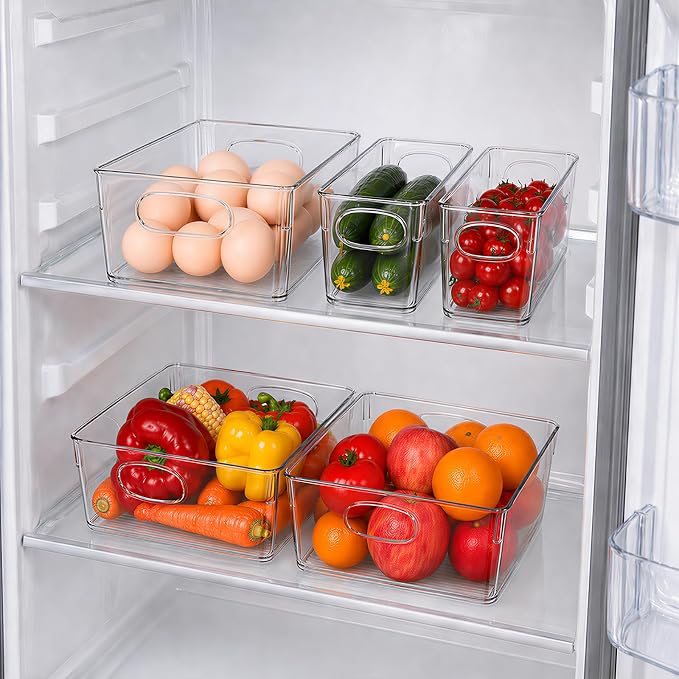 UFORU 10 Pack Clear Plastic Pantry Organizers and Storage with Handles | Non-slip Bottom Stability, Space-Saving Stackable Design, Clear Visibility, Thickened Plastic, Multi-Scene Storage Solutions - Image 6