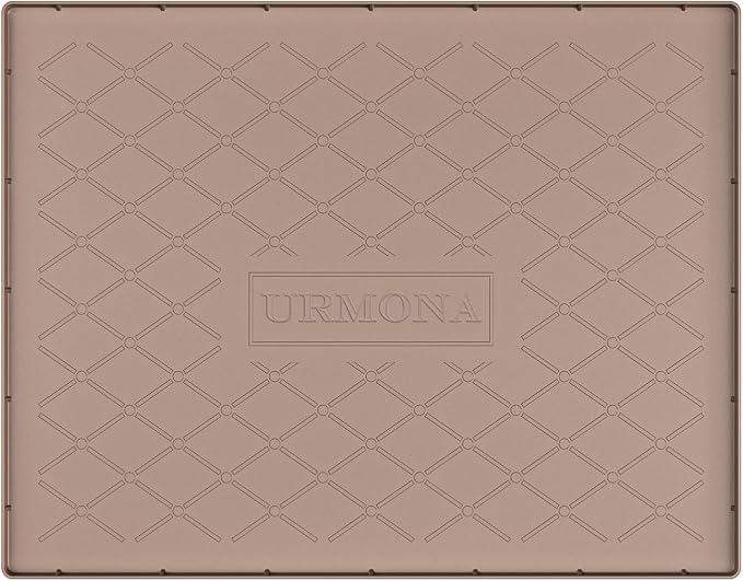 URMONA 25" x 22" Waterproof Silicone Mat in Multiple Sizes & Colors, Under Sink Mat for Kitchen & Bathroom, Pet Food Pad for Dogs & Cats, Kitchen Cabinet Liner, Multi-Purpose for Storage(Khaki) by URMONA